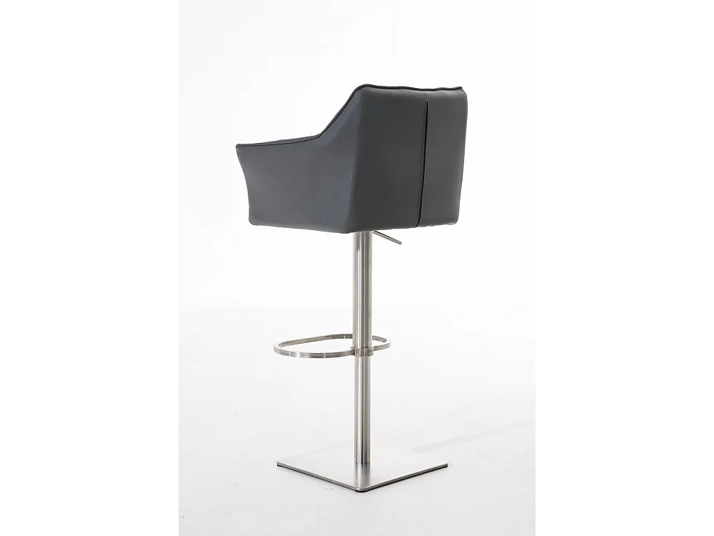 Tabouret de bar - Similicuir & Acier inoxydable - Gris - Damaso