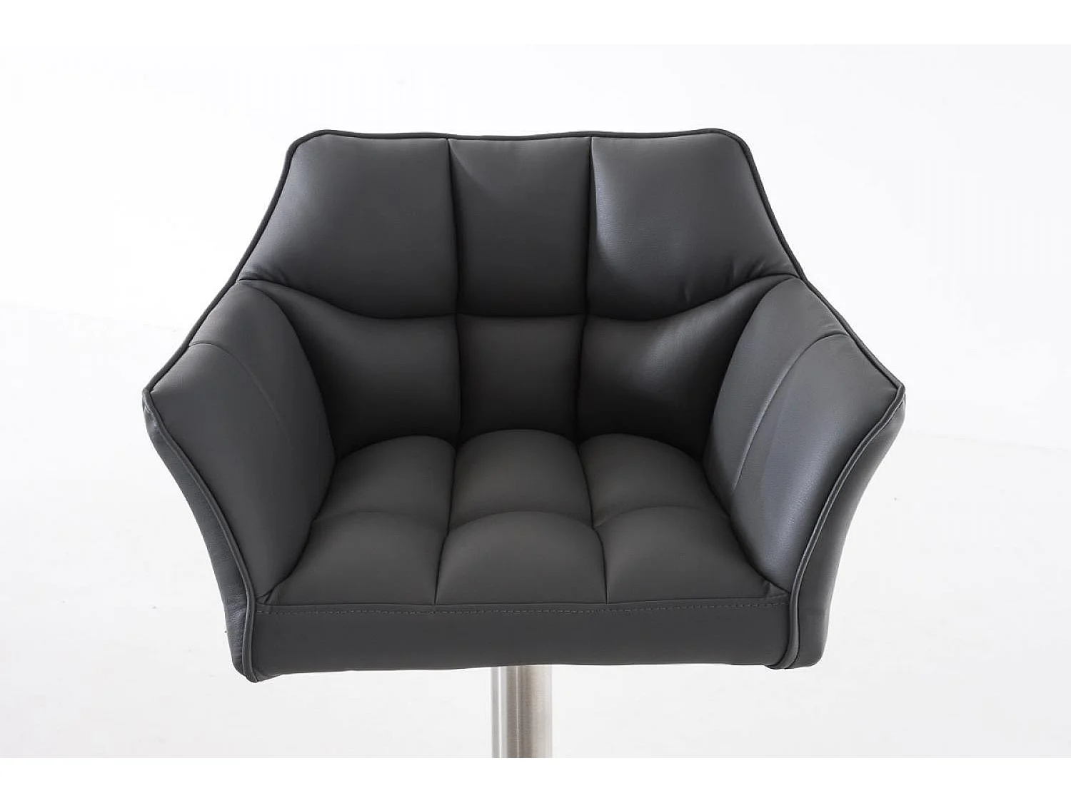 Tabouret de bar - Similicuir & Acier inoxydable - Gris - Damaso