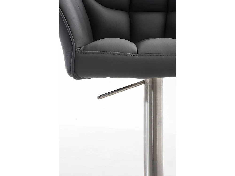 Tabouret de bar - Similicuir & Acier inoxydable - Gris - Damaso