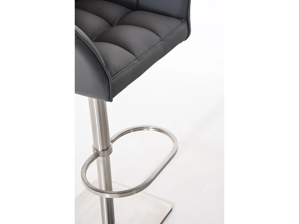 Tabouret de bar - Similicuir & Acier inoxydable - Gris - Damaso
