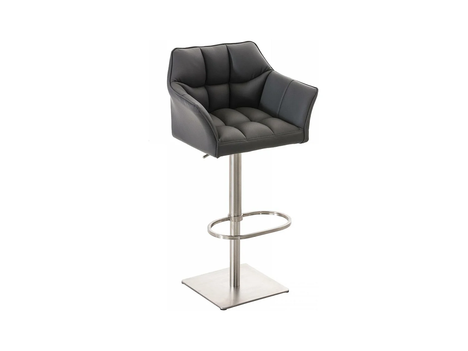 Tabouret de bar - Similicuir & Acier inoxydable - Gris - Damaso