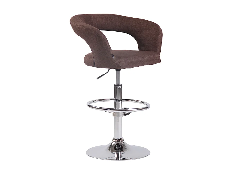 Tabouret de bar - Tissu & Métal chromé - Marron - Jaen
