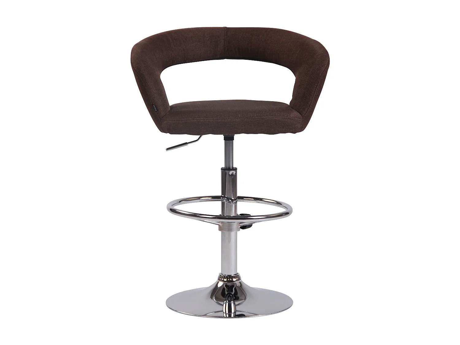 Tabouret de bar - Tissu & Métal chromé - Marron - Jaen