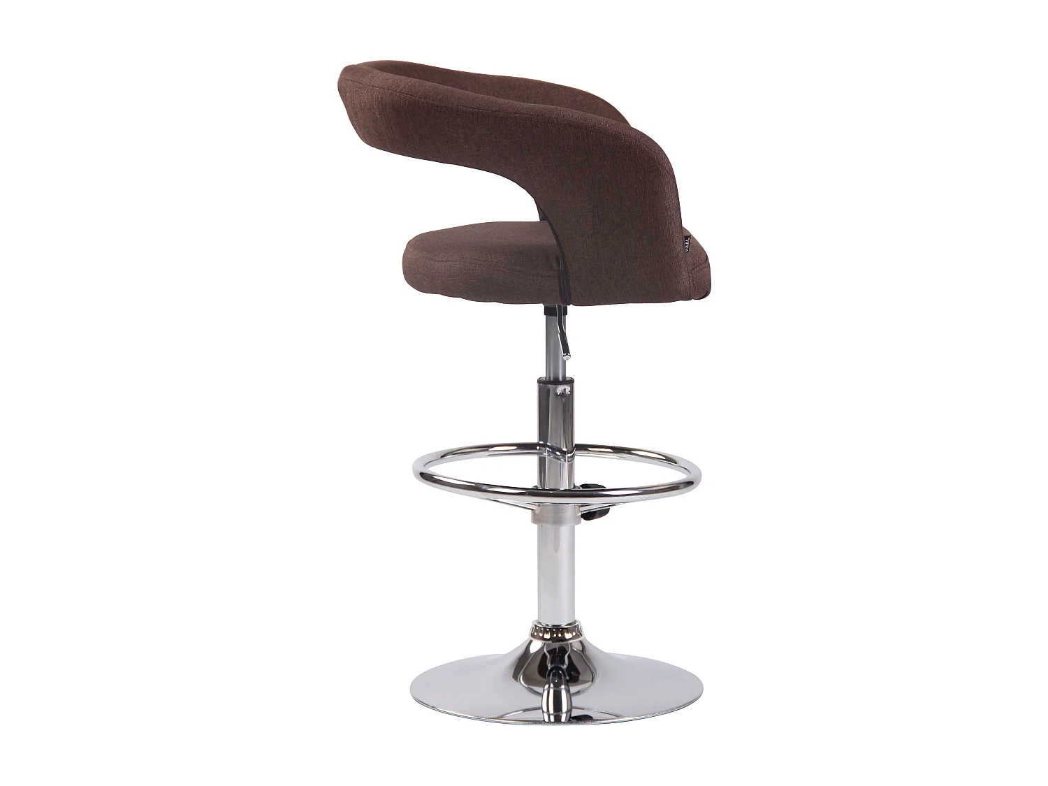 Tabouret de bar - Tissu & Métal chromé - Marron - Jaen