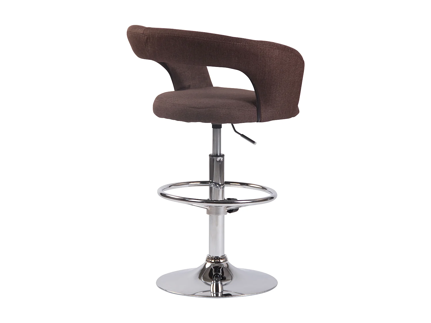 Tabouret de bar - Tissu & Métal chromé - Marron - Jaen