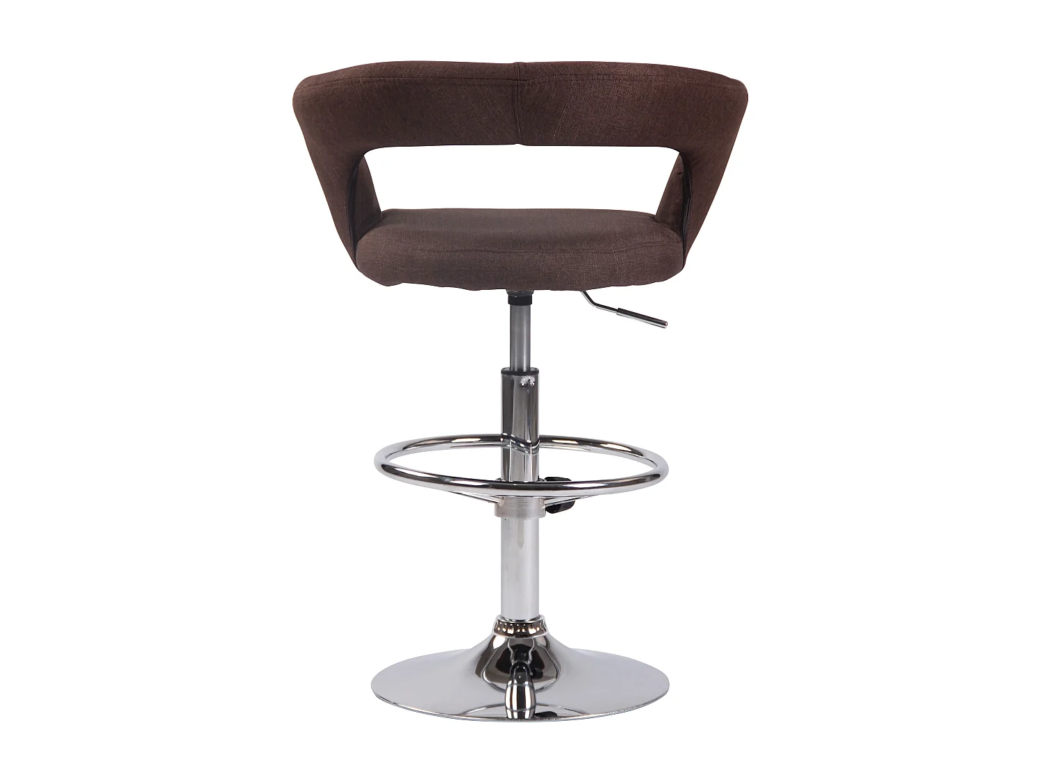 Tabouret de bar - Tissu & Métal chromé - Marron - Jaen