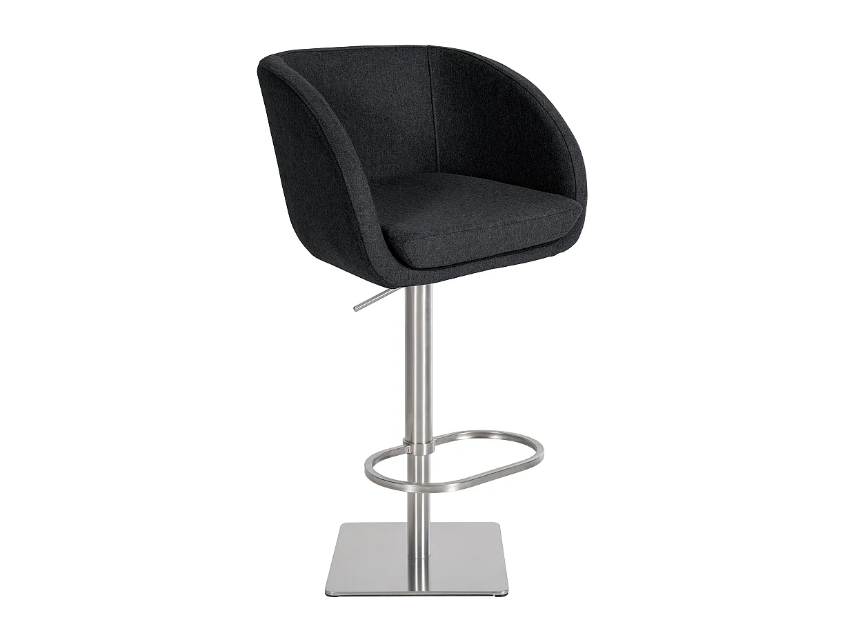 Tabouret de bar - Feutrine & Acier inoxydable - Anthracite - Gambo