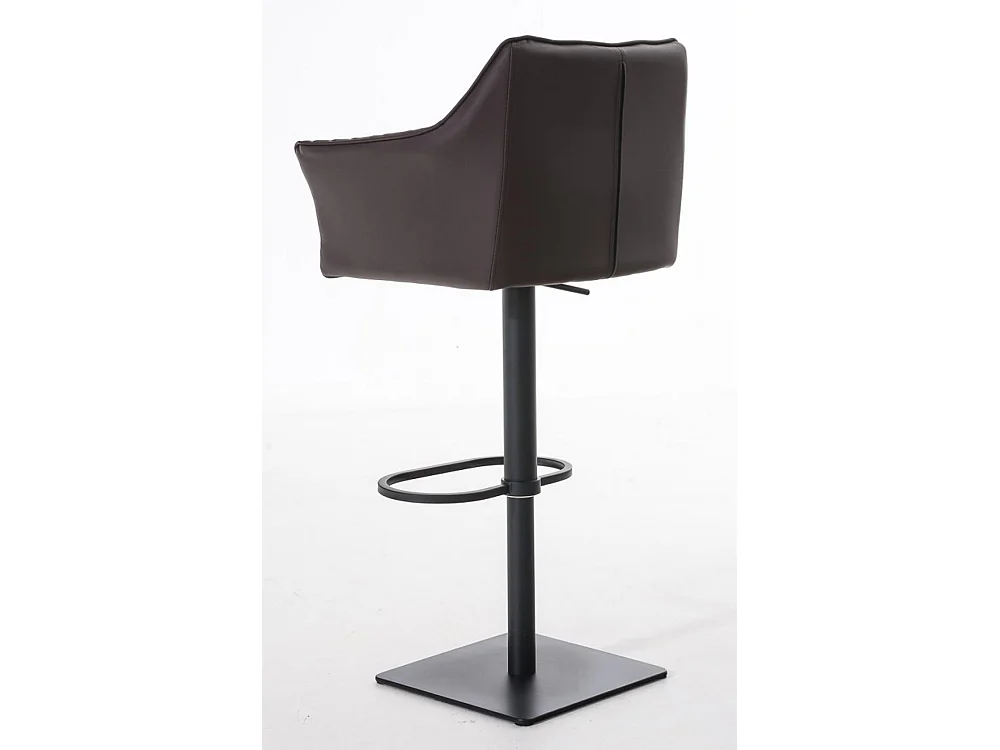 Lot de 2  Tabouret de bar - Similicuir & Noir - Marron - Damaso