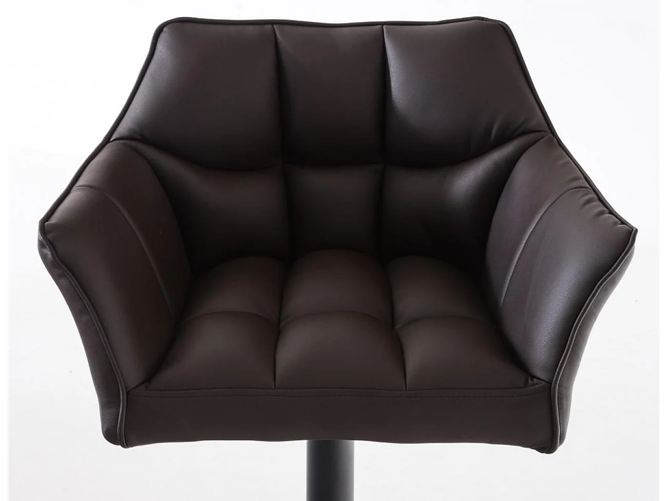 Lot de 2  Tabouret de bar - Similicuir & Noir - Marron - Damaso