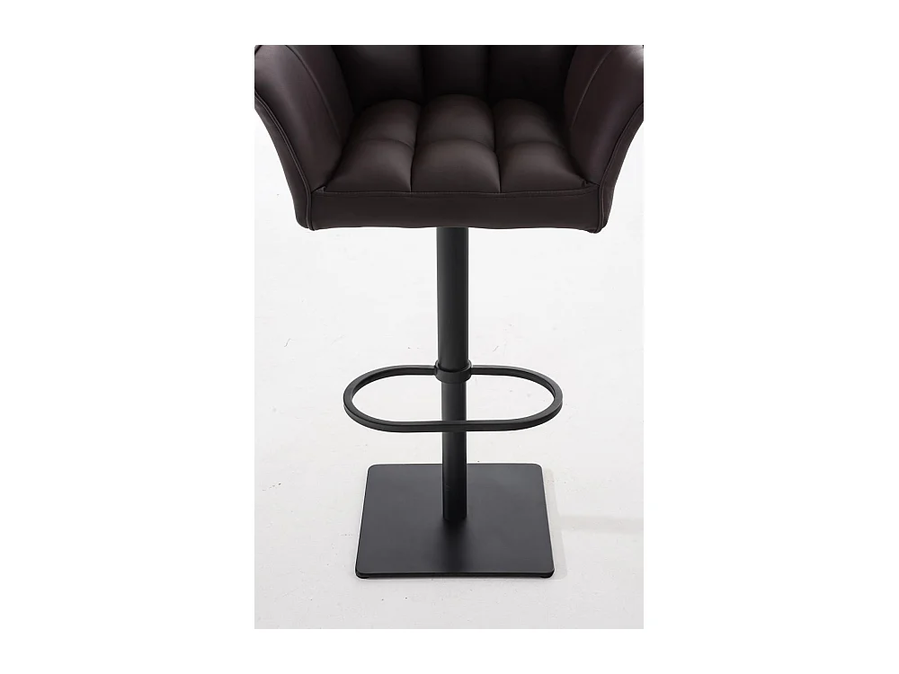 Lot de 2  Tabouret de bar - Similicuir & Noir - Marron - Damaso