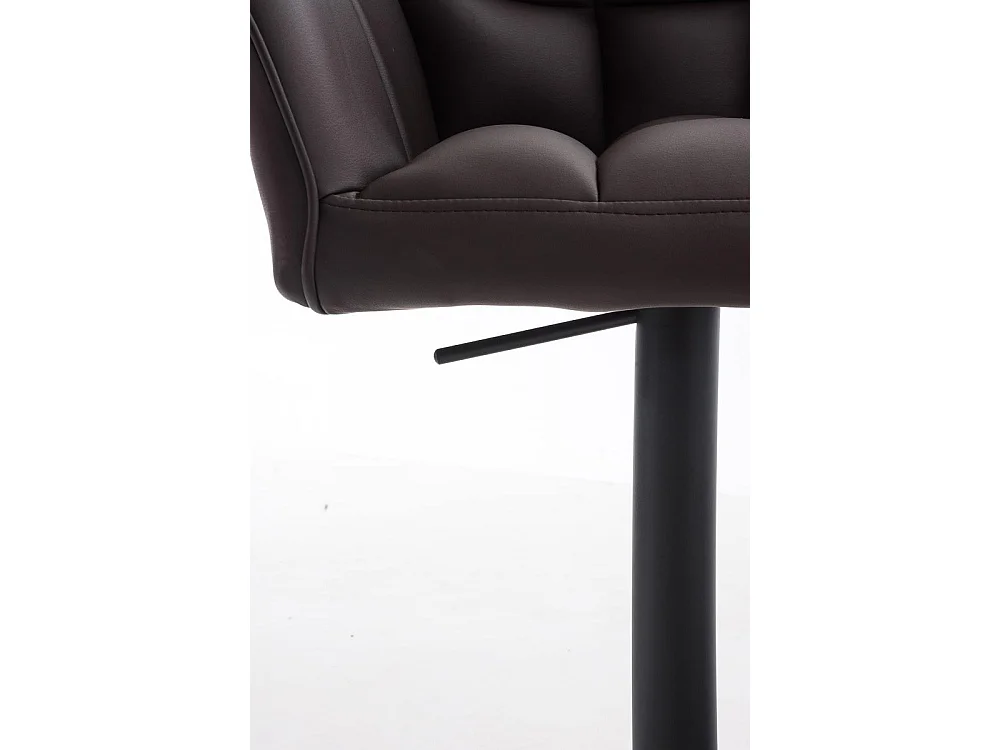 Lot de 2  Tabouret de bar - Similicuir & Noir - Marron - Damaso