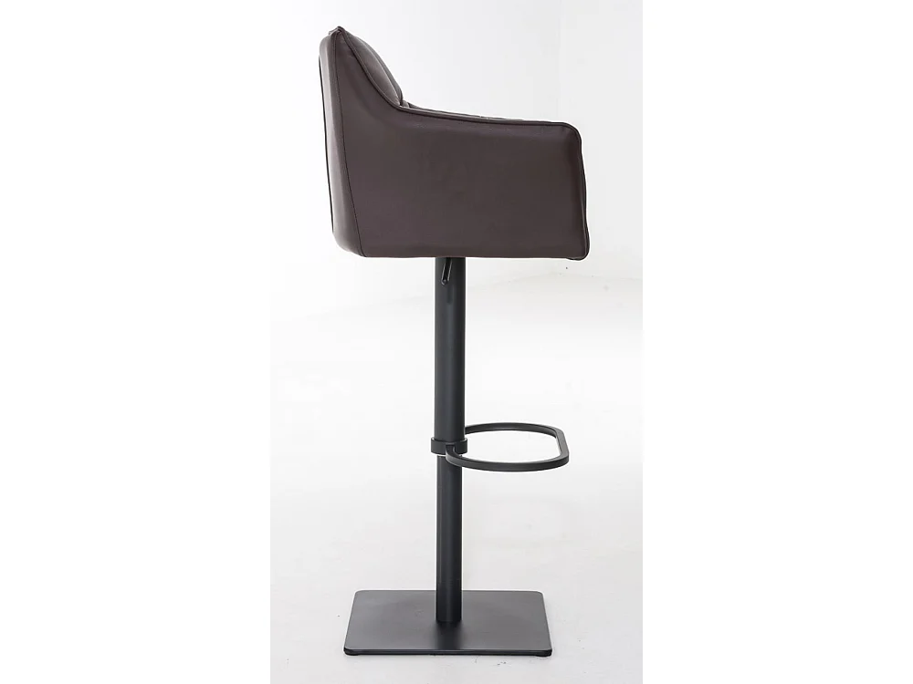 Lot de 2  Tabouret de bar - Similicuir & Noir - Marron - Damaso