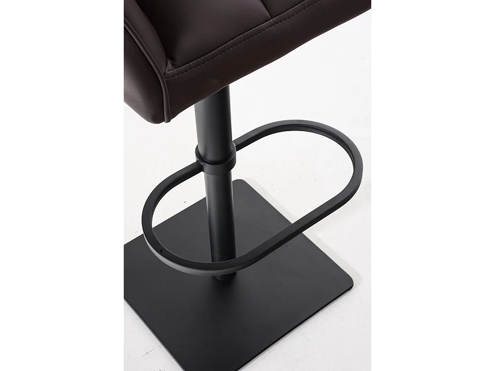 Lot de 2  Tabouret de bar - Similicuir & Noir - Marron - Damaso