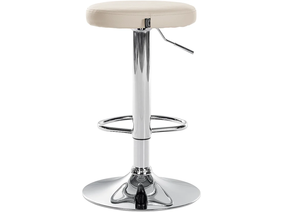 Lot de 2 Tabourets de bar - Similicuir & Métal - Crème - Ponte