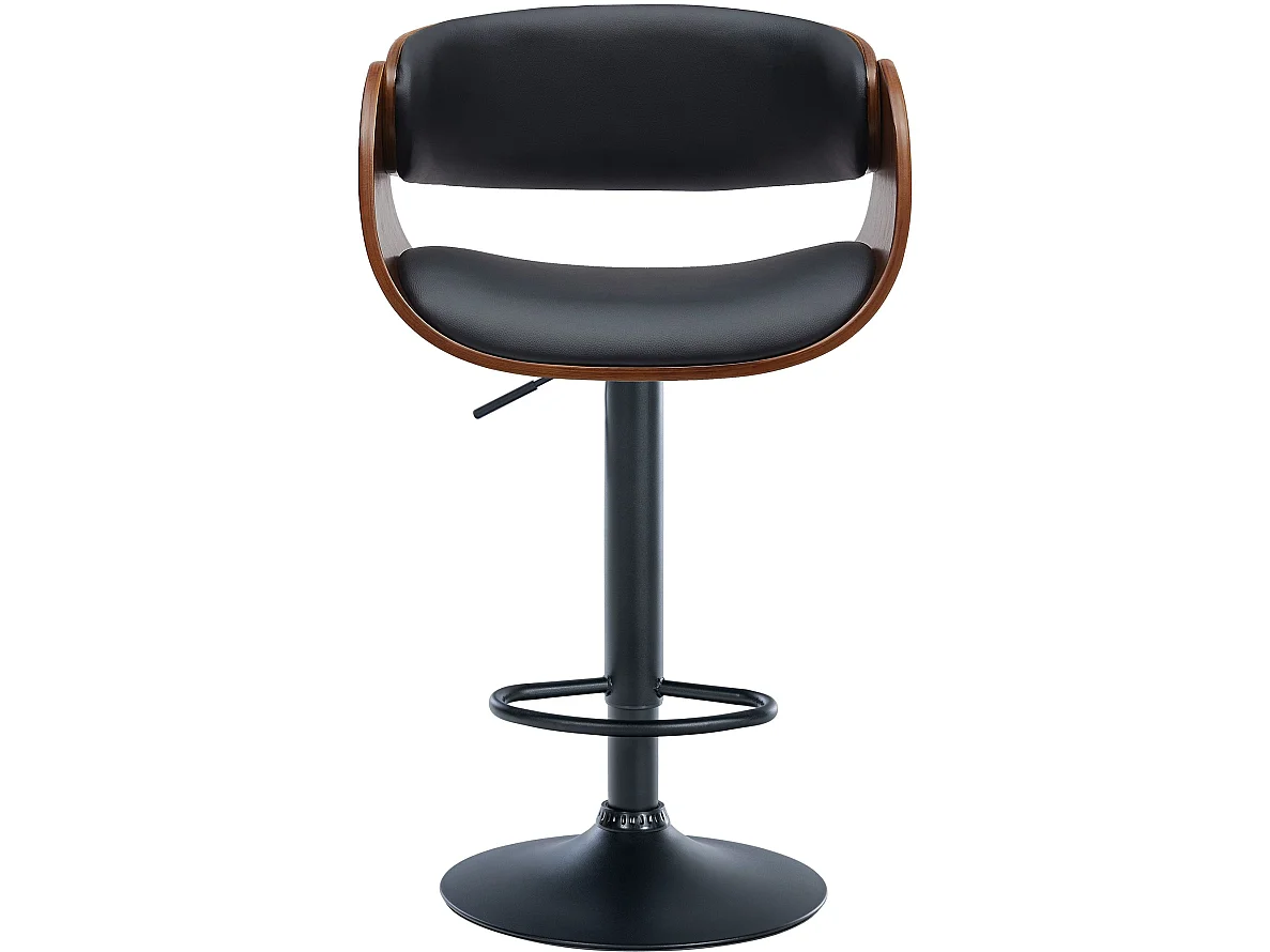 Tabouret de bar - Similicuir & Noir - Noyer / Noir - Portmore