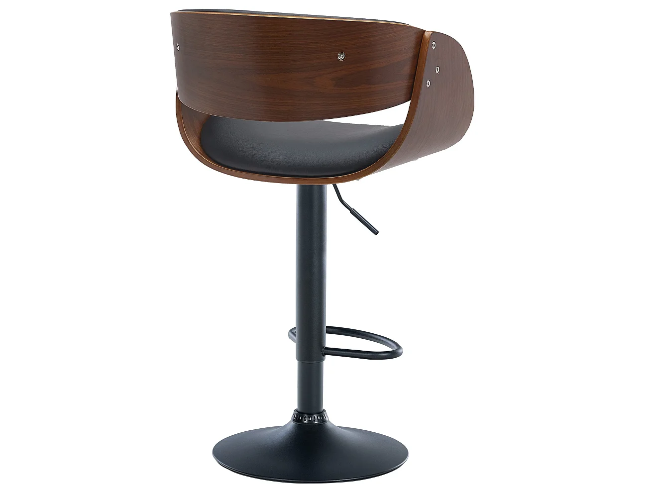 Tabouret de bar - Similicuir & Noir - Noyer / Noir - Portmore