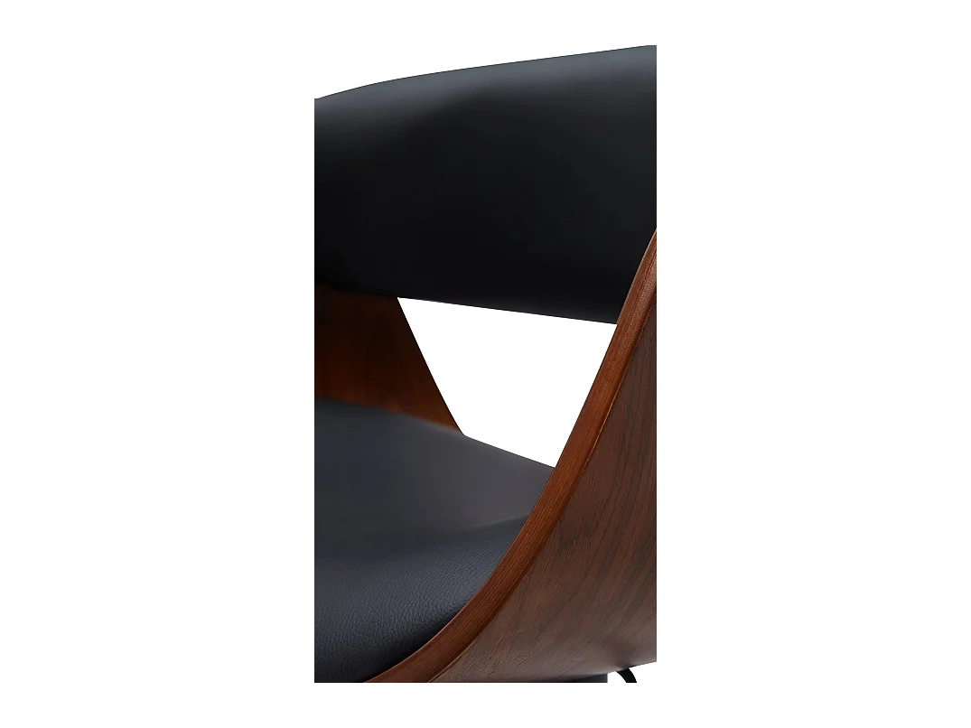 Tabouret de bar - Similicuir & Noir - Noyer / Noir - Portmore