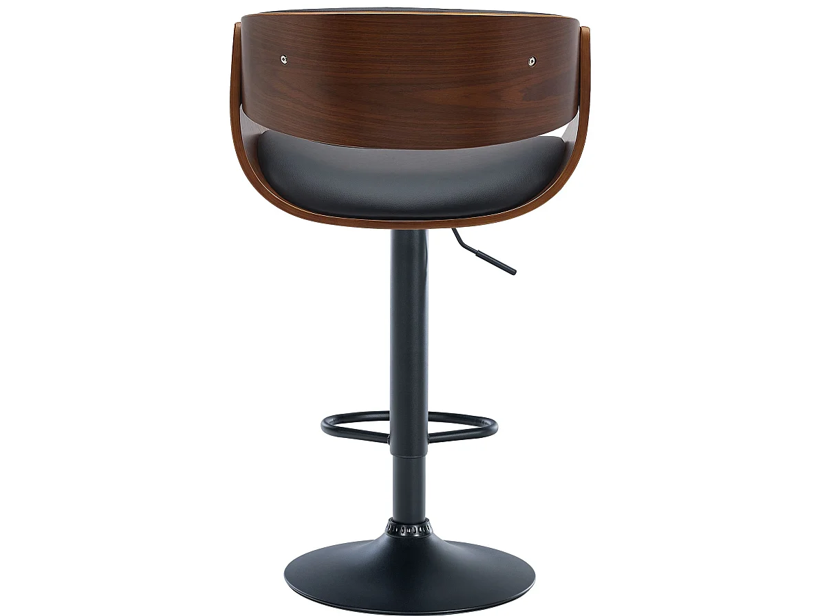 Tabouret de bar - Similicuir & Noir - Noyer / Noir - Portmore