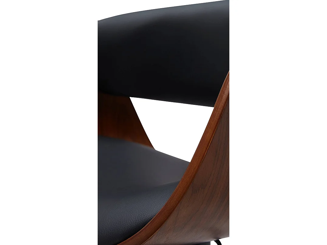Tabouret de bar - Similicuir & Noir - Noyer / Noir - Portmore