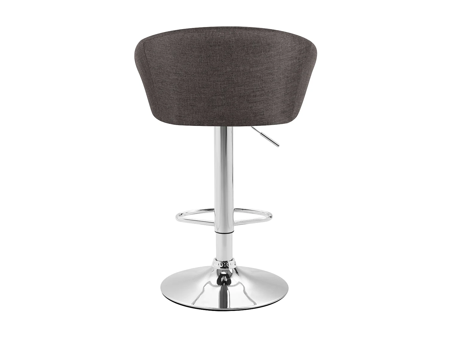 Lot de 2 Tabourets de bar - Tissu & Métal chromé - Gris foncé - Miami V2