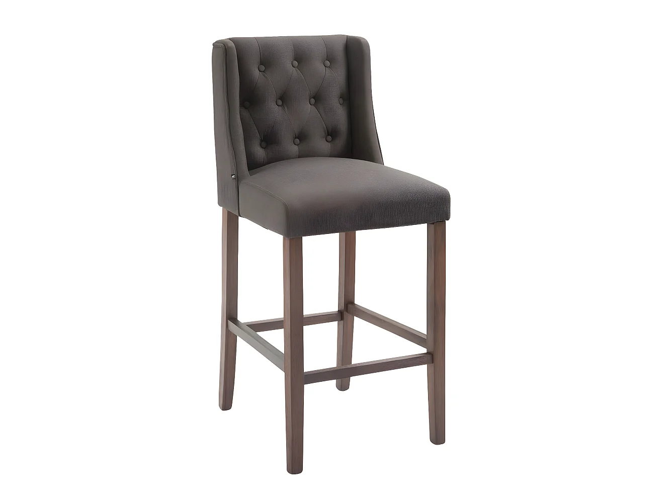 Tabourets de bar - Tissu & Bois - Gris foncé - Cassandra