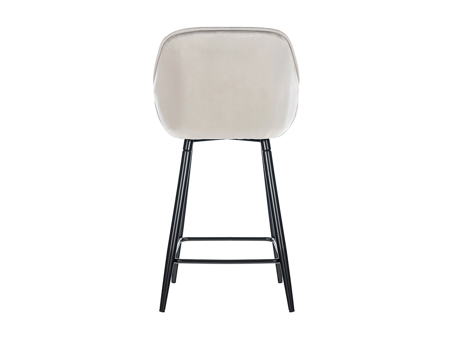 Set De 2 Taburete de bar - Terciopelo & Metal negro mate - Gris - Gibson 76