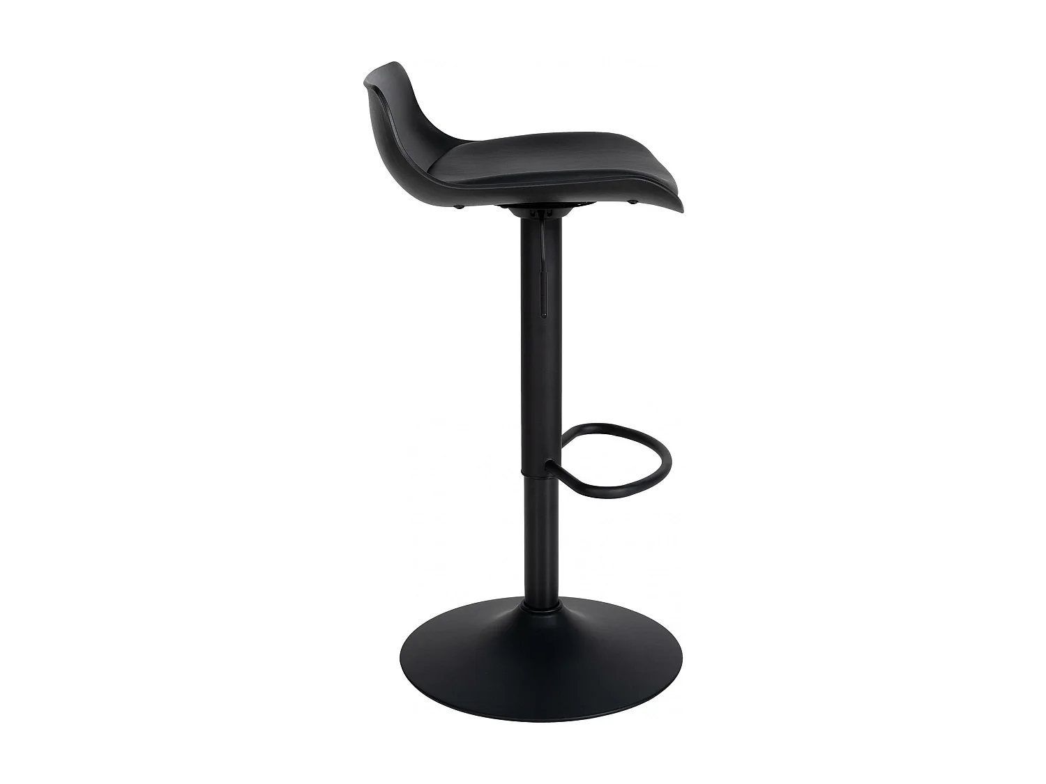 Tabouret de bar - Similicuir & Chrome - Noir - Aveiro