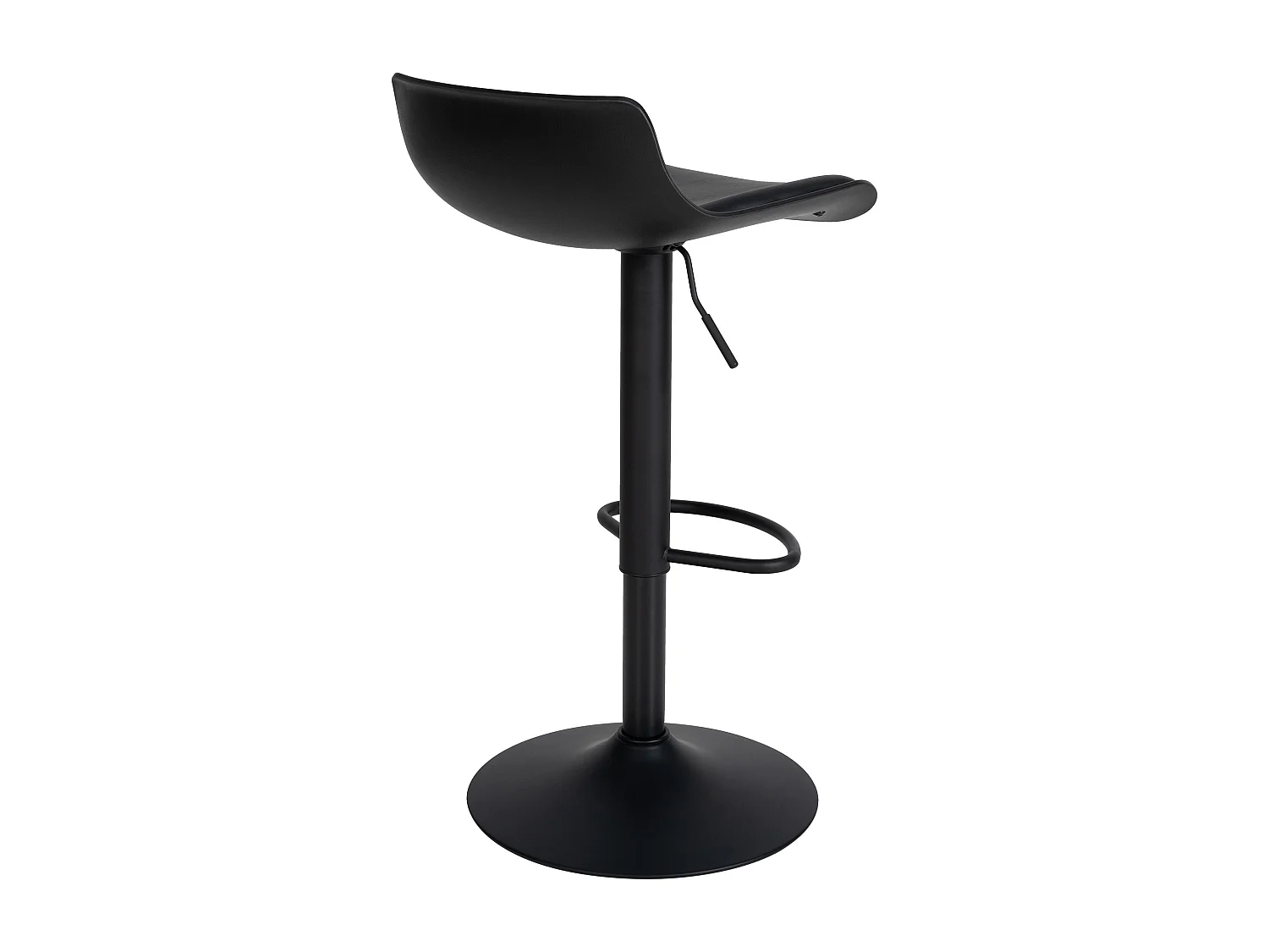 Tabouret de bar - Similicuir & Chrome - Noir - Aveiro