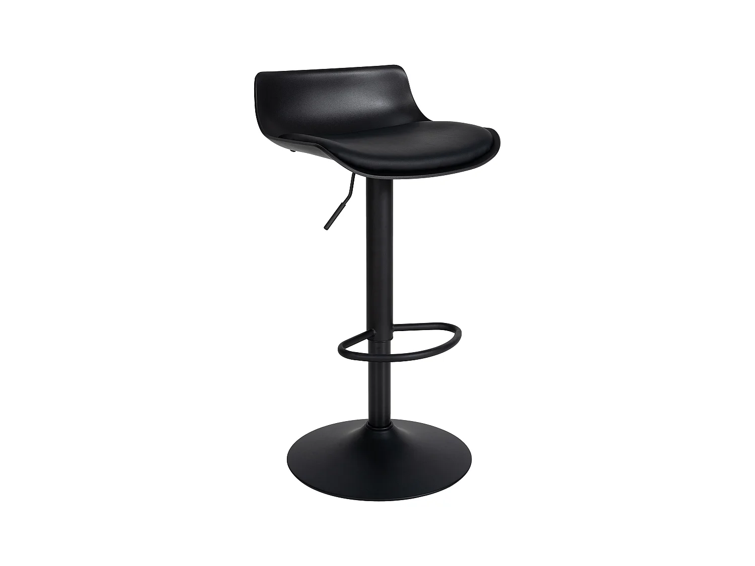 Tabouret de bar - Similicuir & Chrome - Noir - Aveiro