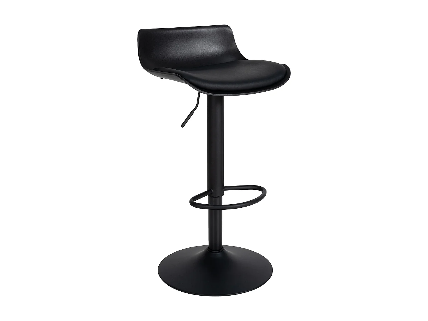 Tabouret de bar - Similicuir & Chrome - Noir - Aveiro