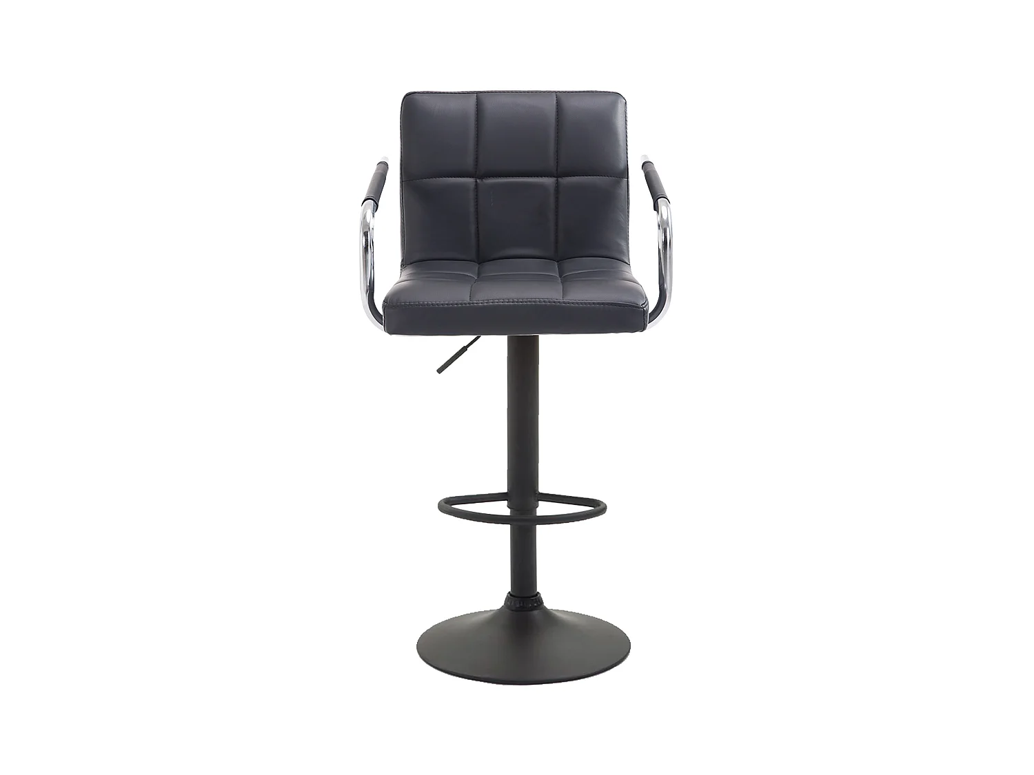2er Set Barhocker - Kunstleder & schwarz - schwarz - Lucy V2