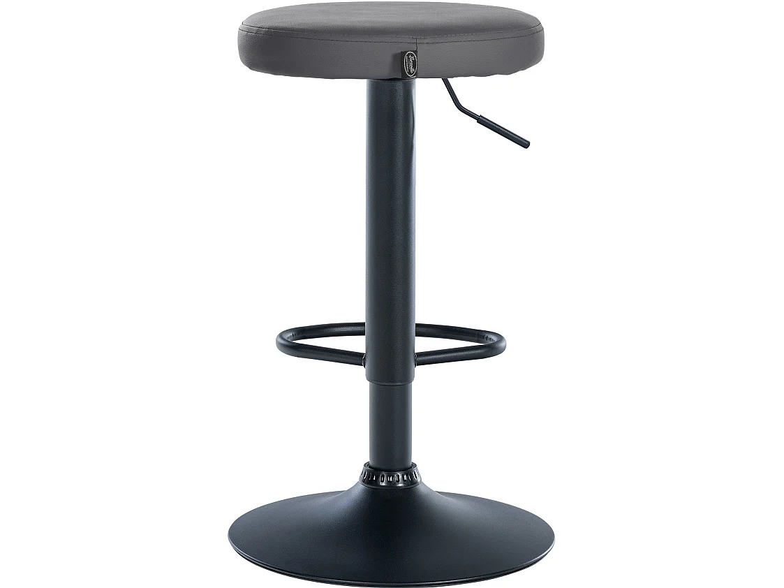 Lot de 2 Tabourets de bar - Similicuir & Métal - Gris - Ponte