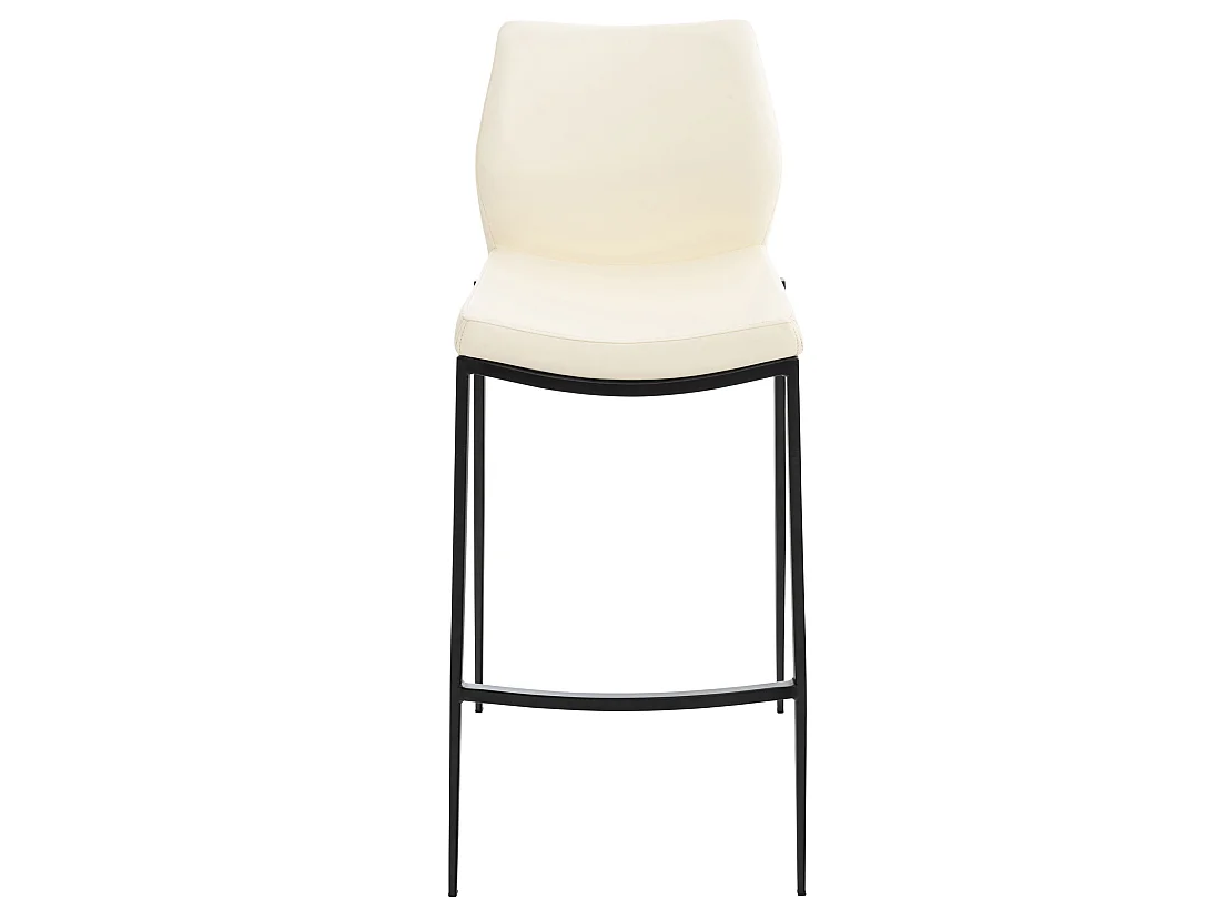 Tabourets de bar - Similicuir & Métal - Crème - Matola