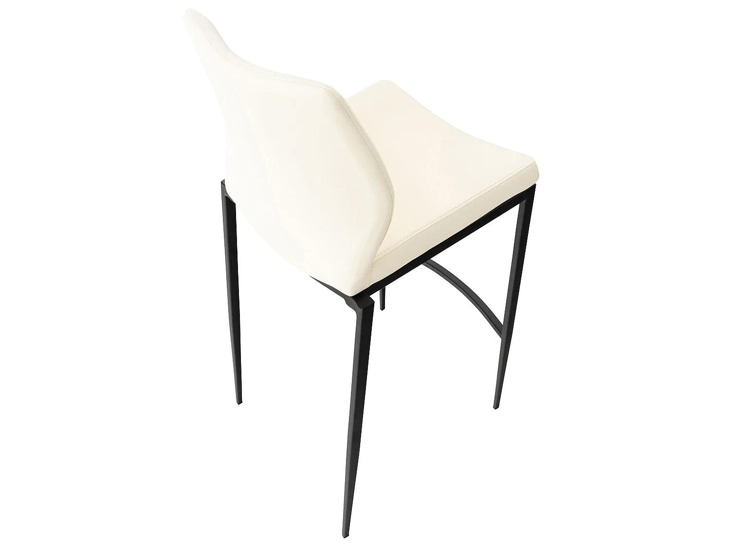 Tabourets de bar - Similicuir & Métal - Crème - Matola