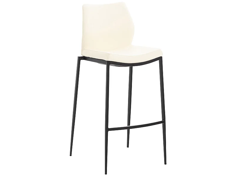 Tabourets de bar - Similicuir & Métal - Crème - Matola