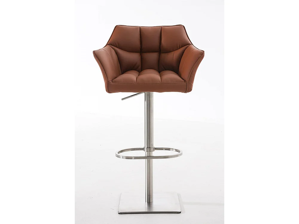 Tabouret de bar - Similicuir & Acier inoxydable - Marron clair - Damaso