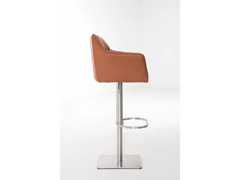 Tabouret de bar - Similicuir & Acier inoxydable - Marron clair - Damaso