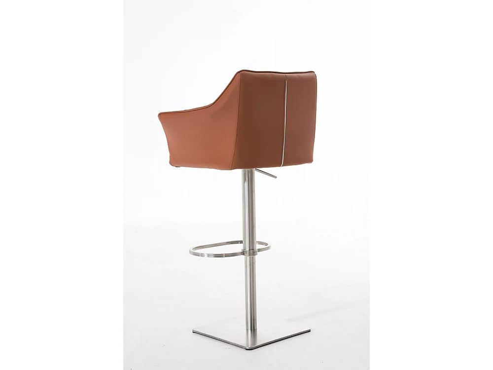 Tabouret de bar - Similicuir & Acier inoxydable - Marron clair - Damaso