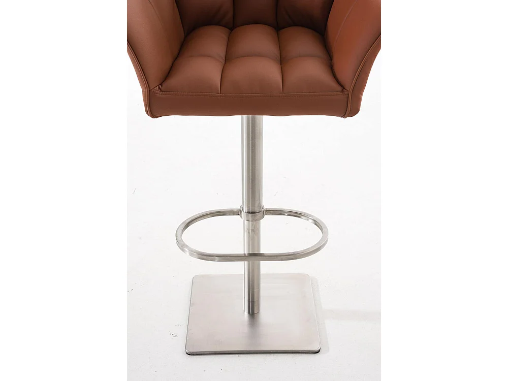 Tabouret de bar - Similicuir & Acier inoxydable - Marron clair - Damaso
