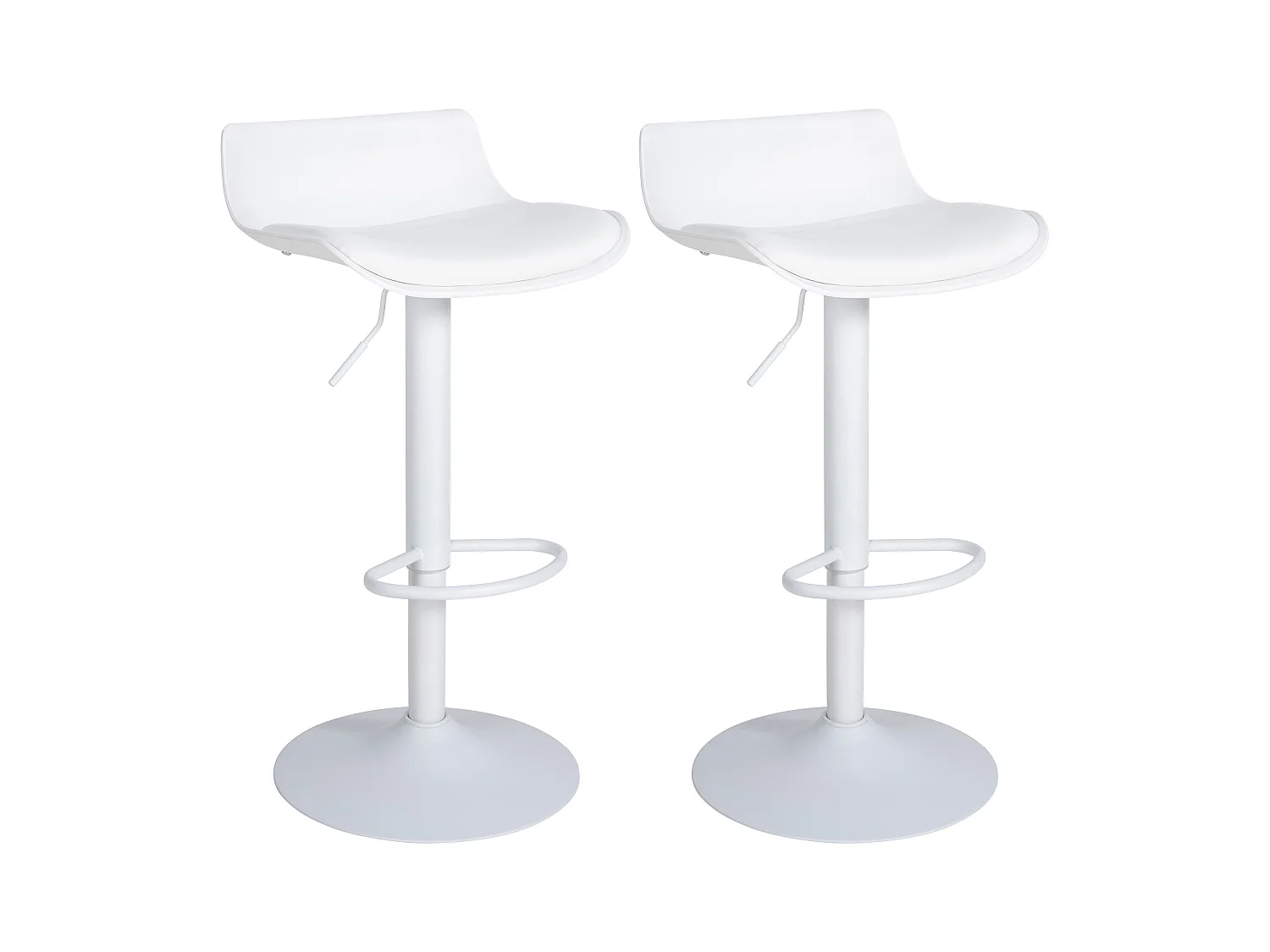 Lot de 2  Tabouret de bar - Plastique - Blanc - Aveiro
