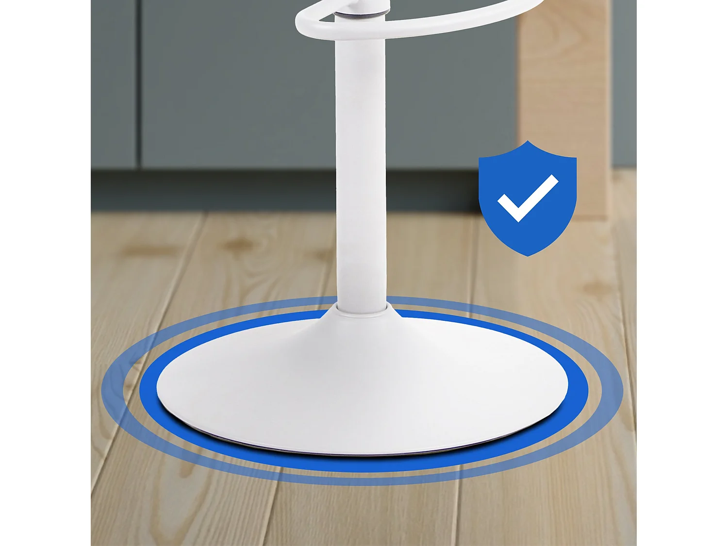 Lot de 2  Tabouret de bar - Plastique - Blanc - Aveiro