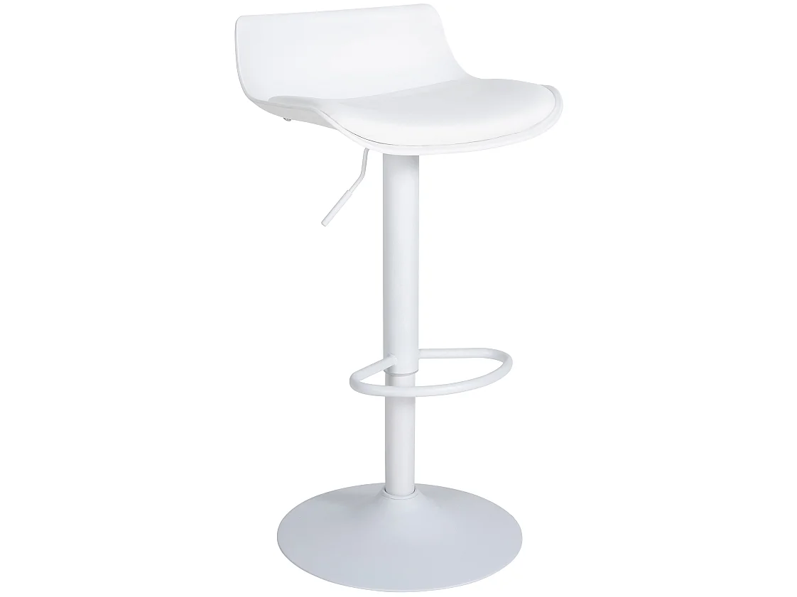 Lot de 2  Tabouret de bar - Plastique - Blanc - Aveiro