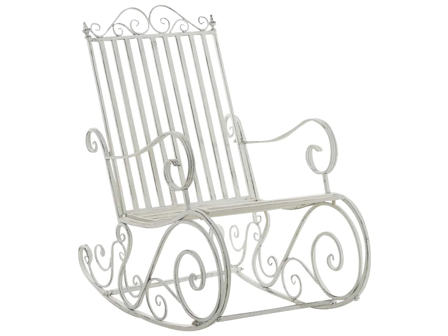 Lot de 2  Fauteuil à bascule - Métal & Antique clair - Blanc antique - Smilla