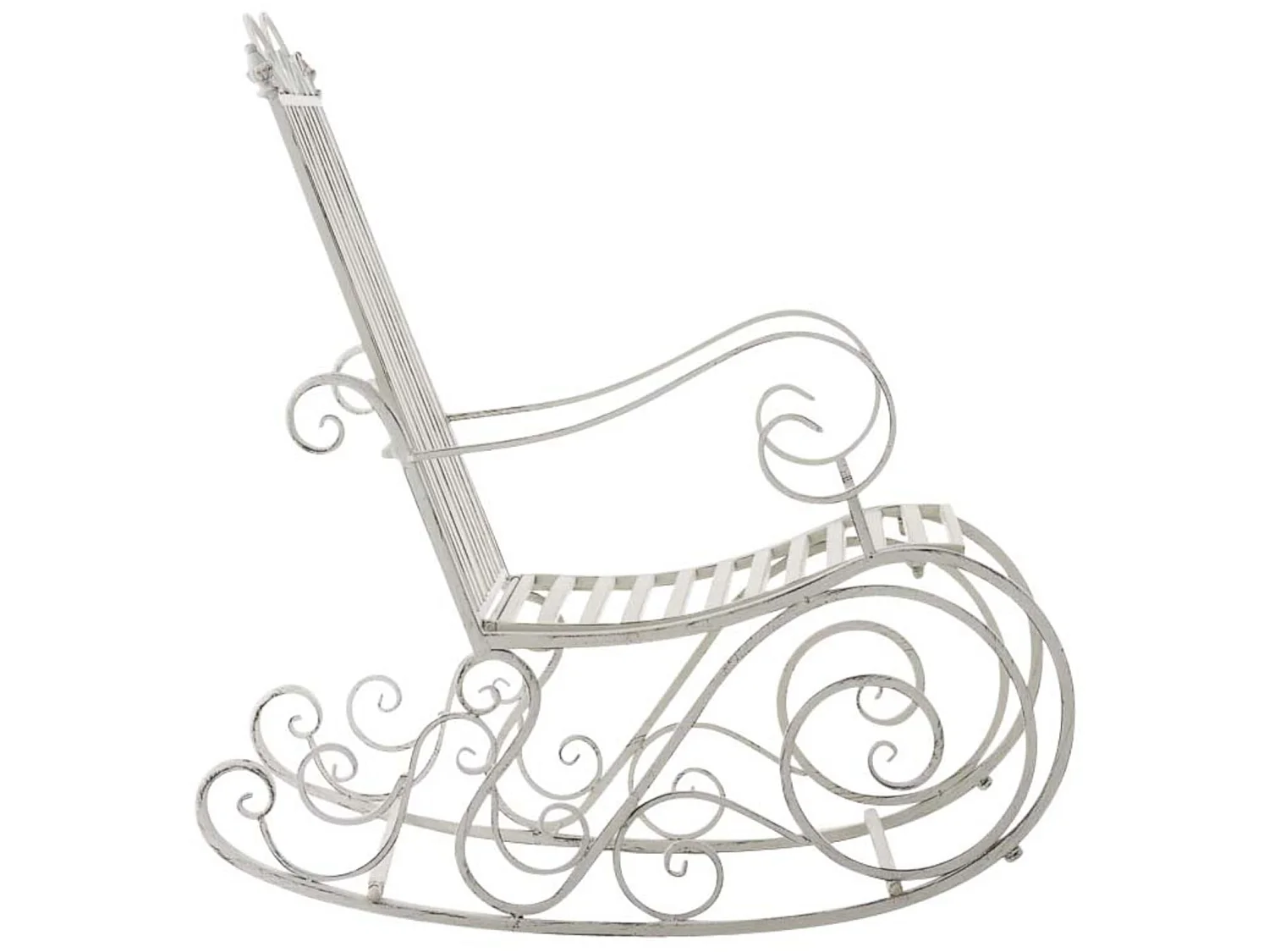 Lot de 2  Fauteuil à bascule - Métal & Antique clair - Blanc antique - Smilla