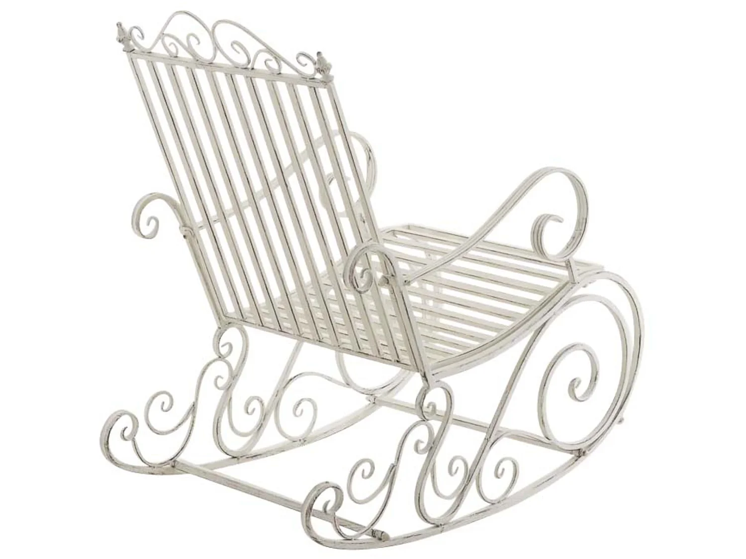 Lot de 2  Fauteuil à bascule - Métal & Antique clair - Blanc antique - Smilla