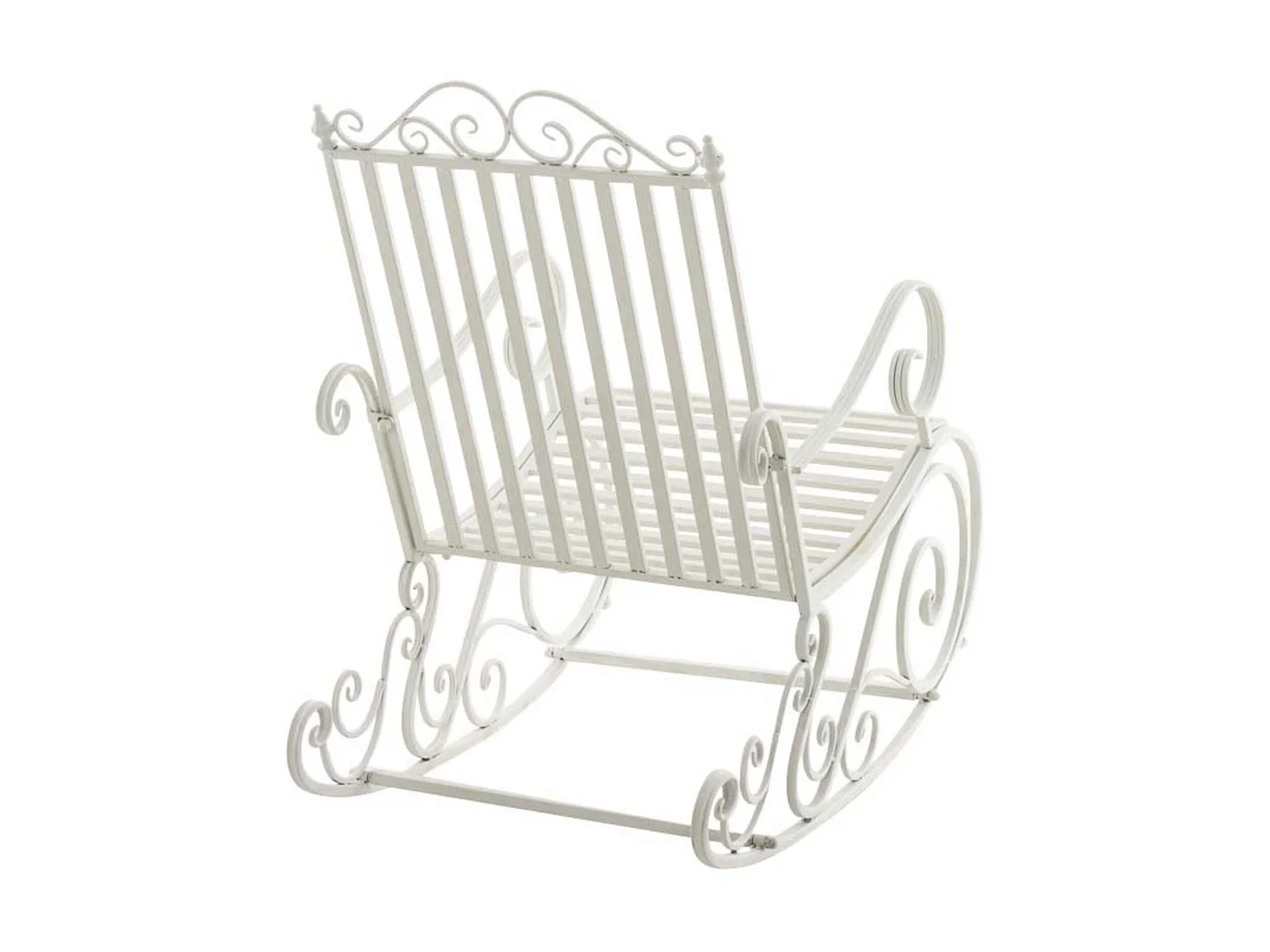 Lot de 2  Fauteuil à bascule - Métal & Antique clair - Blanc - Smilla