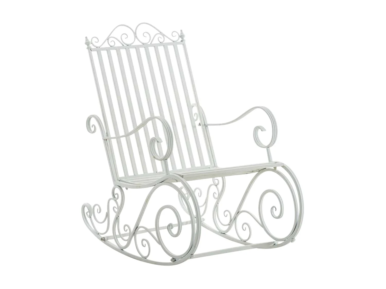 Lot de 2  Fauteuil à bascule - Métal & Antique clair - Blanc - Smilla