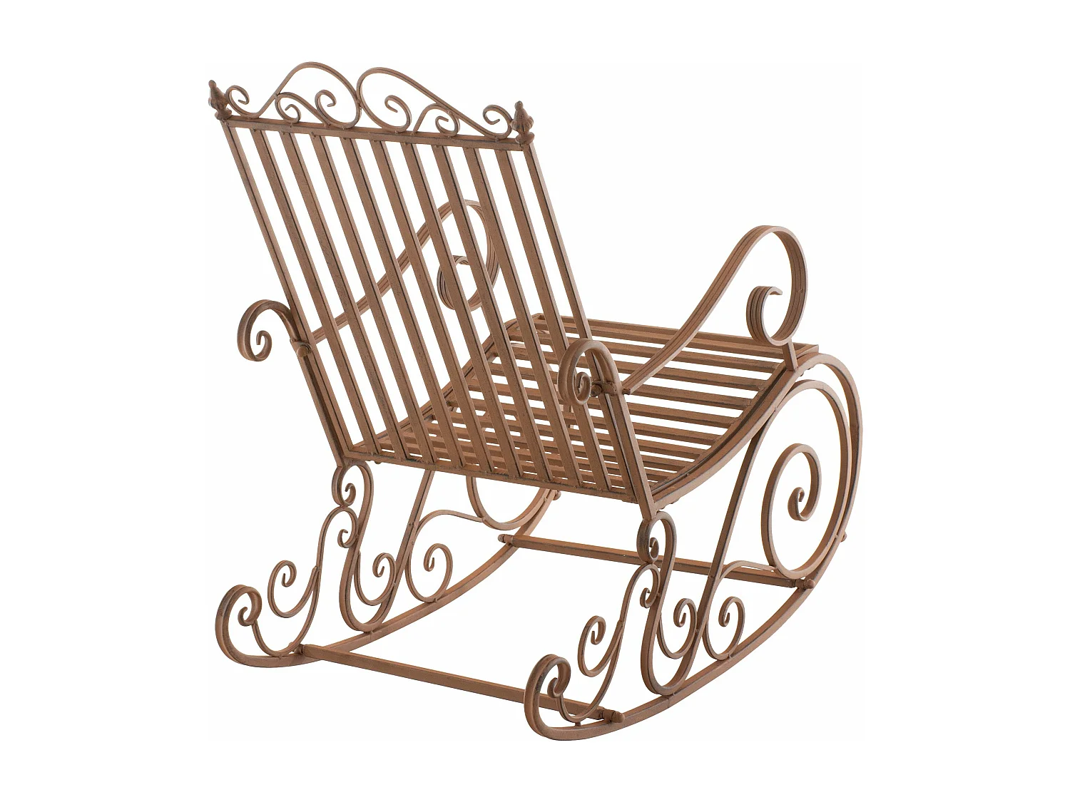 Fauteuil à bascule - Métal - Marron - Smilla