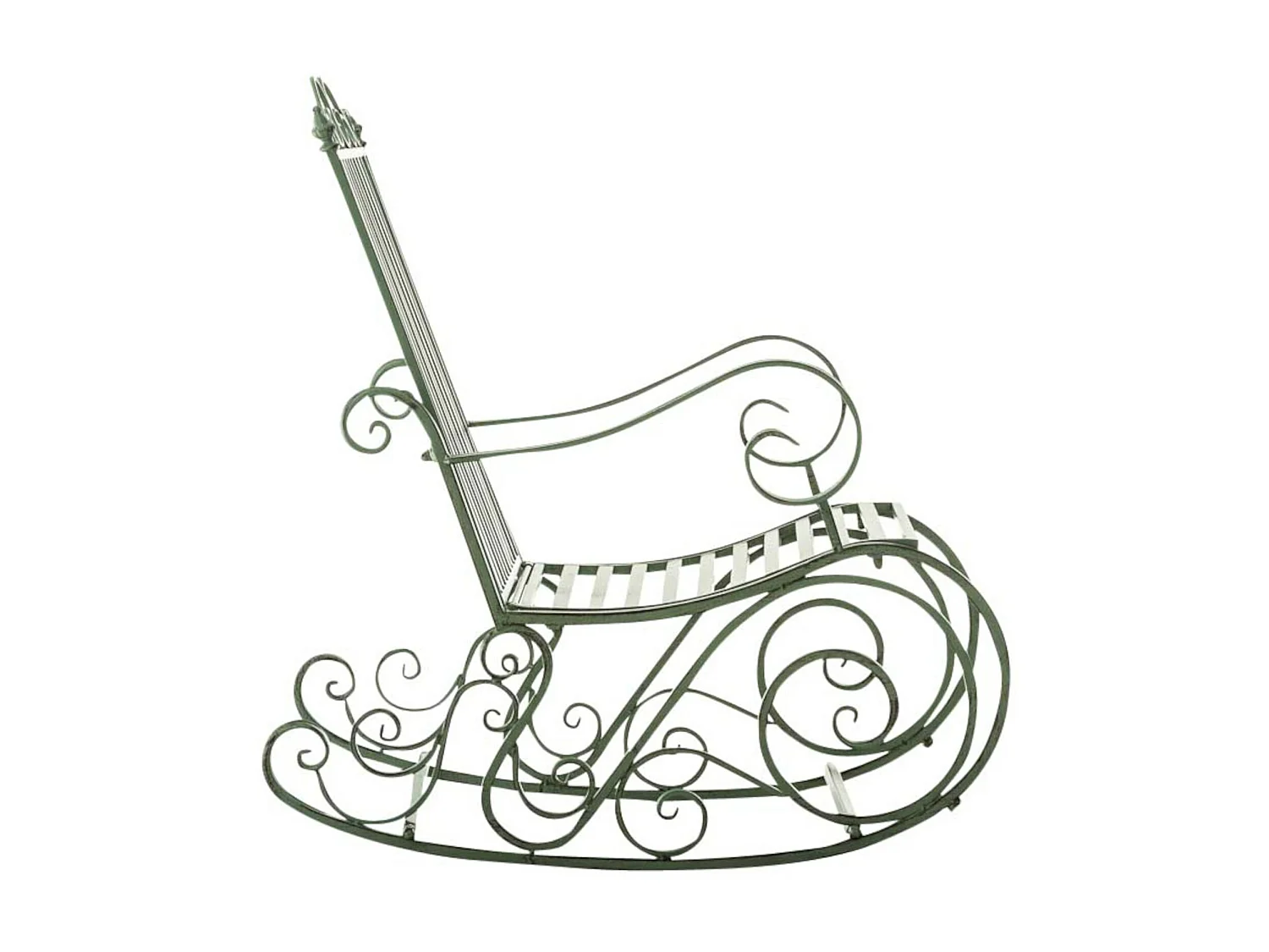 Lot de 2  Fauteuil à bascule - Métal & Antique clair - Vert antique - Smilla