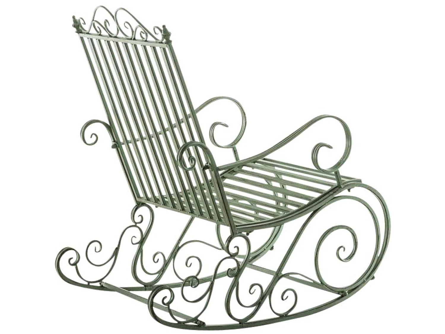 Lot de 2  Fauteuil à bascule - Métal & Antique clair - Vert antique - Smilla